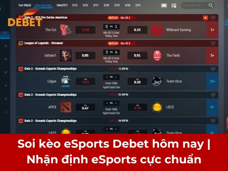 Soi kèo eSports Debet hôm nay